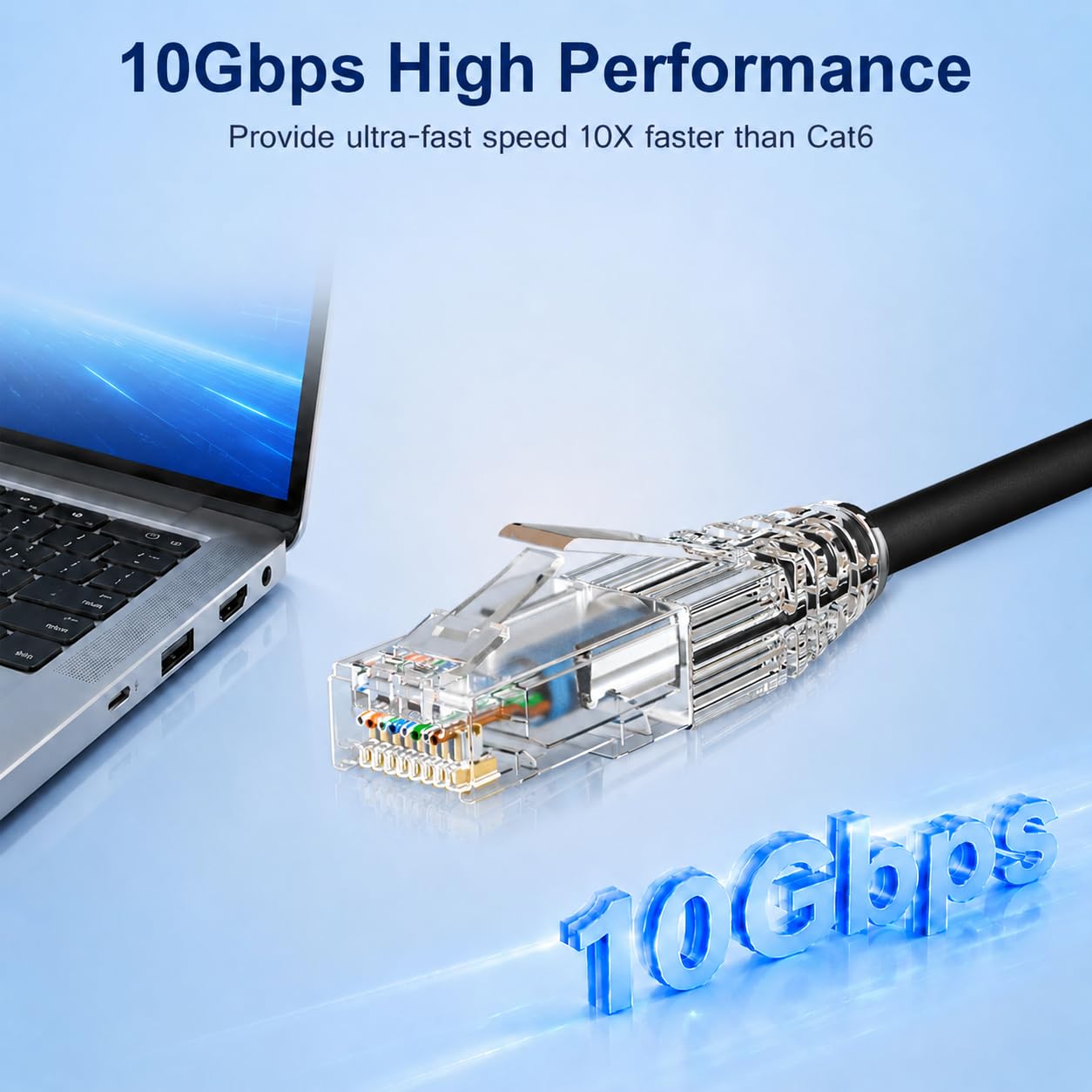 iwillink Cat6 / Cat6a Patchkabel, 3 m, schlankes Ethernet-Kabel, 28 AWG, 10 Gbit/s, Hochgeschwindigkeits-UTP, Cat6-Patchkabel für Patchpanel zu Switch, Zuhause, Büro, Netzwerk, Schwarz, 25 Stück