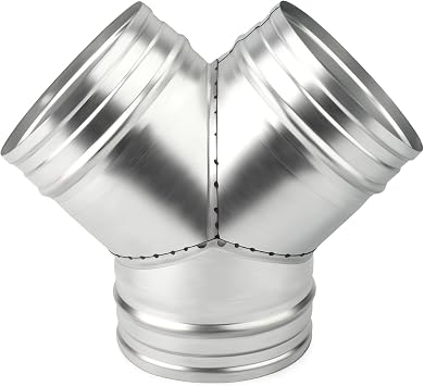 GASHER Duct Splitter 3 Way 8 inch Duct Hose Connector, Y Shape Duct Splitter, for Dryer Vent, Extractor Fan, Galvanized Steel Duct