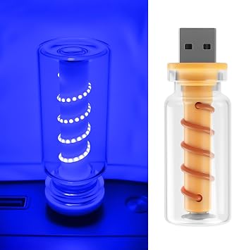 Car USB Night Light, Touch Dimmable Retro Interior Ambient Lighting, Blue