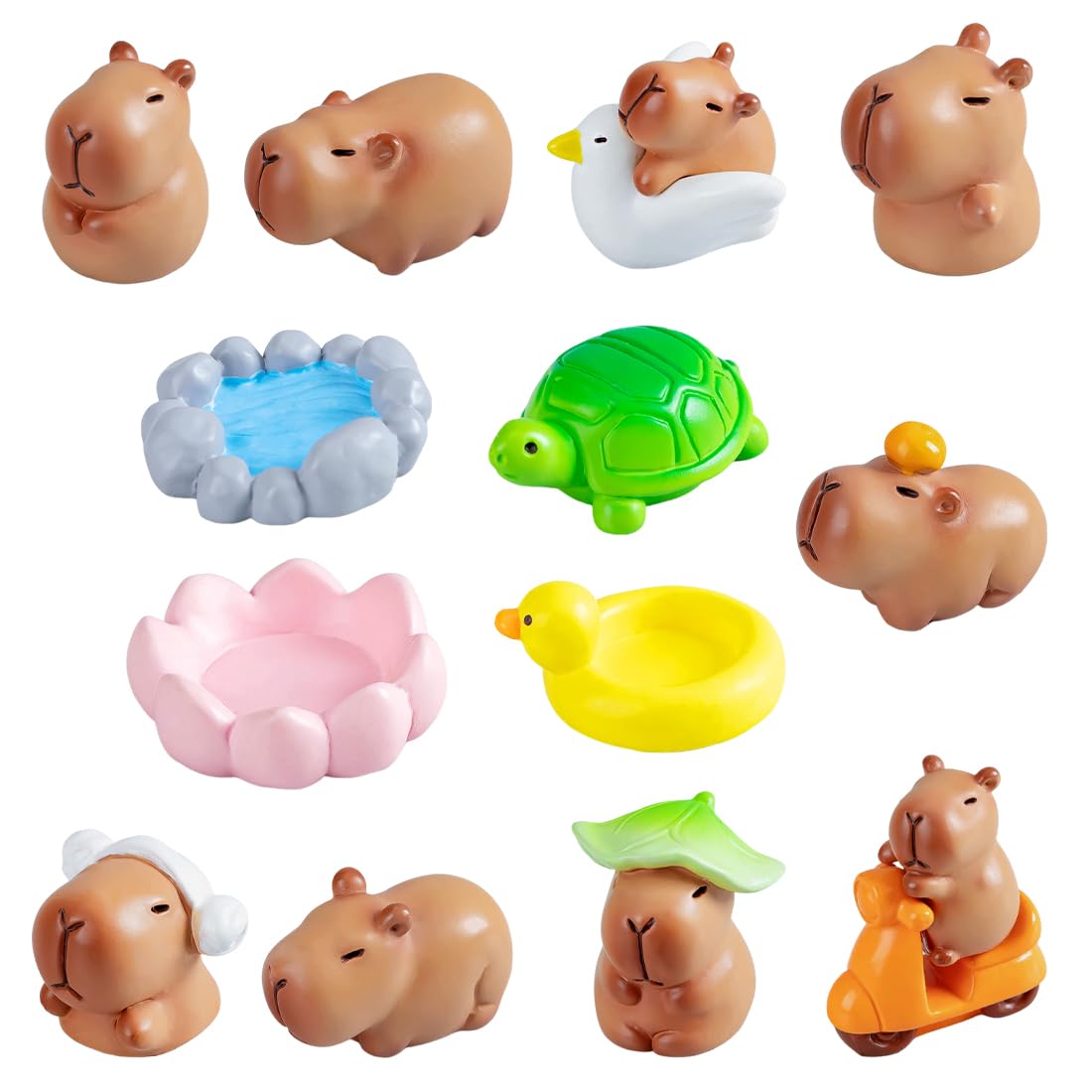 20 Stück Mini-Capybara Figuren Aus Harz – Teilweise Leuchtend Im Dunkeln, Für Deko & Miniaturlandschaften
