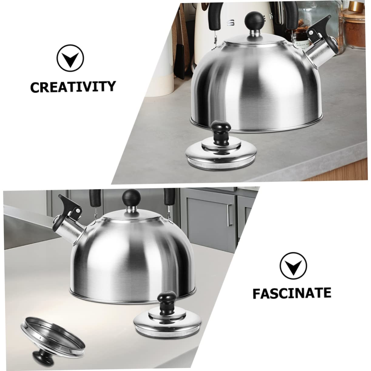 MAGICLULU 3pièces Couvercle De Remplacement Inoxydable Pour Bouilloire Siffleur Accessoire Pratique Pour Équipements De Cuisine