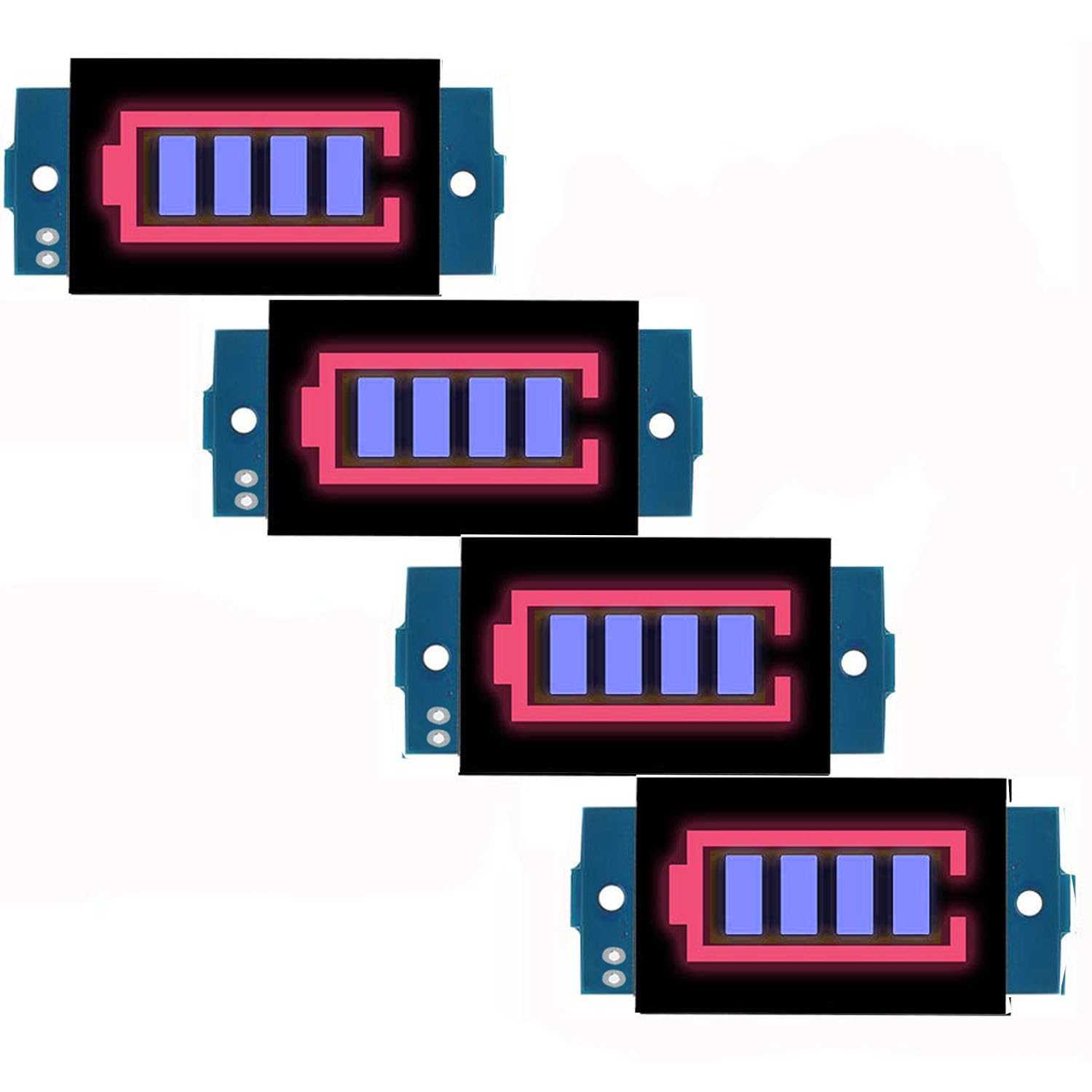 RUNCCI-YUN 2S Modulo Indicatore di Capacità Della Batteria Al Litio 8.4V Blu Tester Display LED per batterie 18650 4PCS