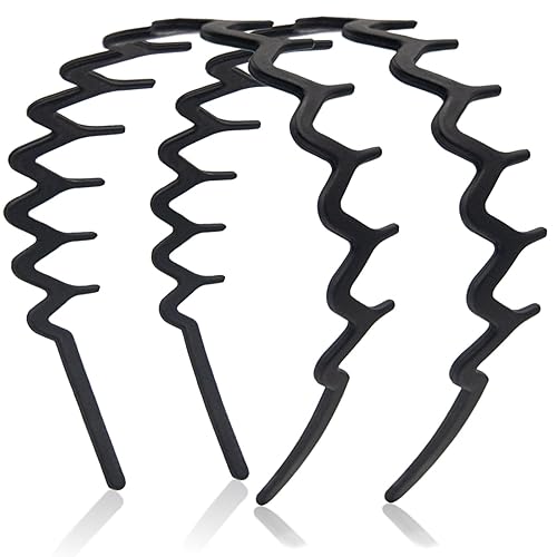 Diademas en zig zag para mujeres y hombres, diadema ondulada de plástico antideslizante con peine de dientes, diademas clásicas de los años 90,