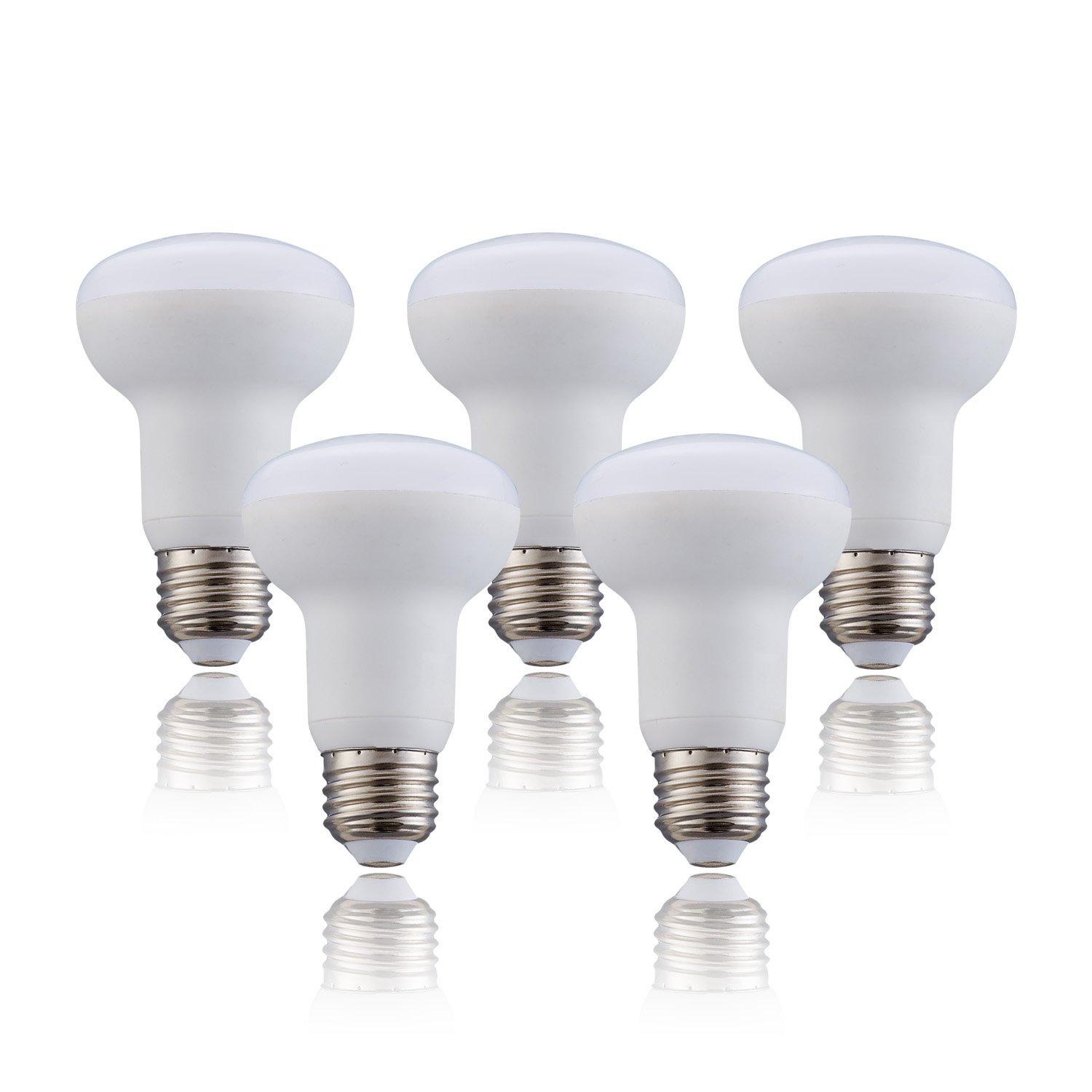 BR20 LED Light Bulbs, 7W Daylight White 5000K, Energy Saving Replacement 75 Watt Incandescent Lamp, E26 Medium Screw Base, Non-Dimmable(5 Pack)