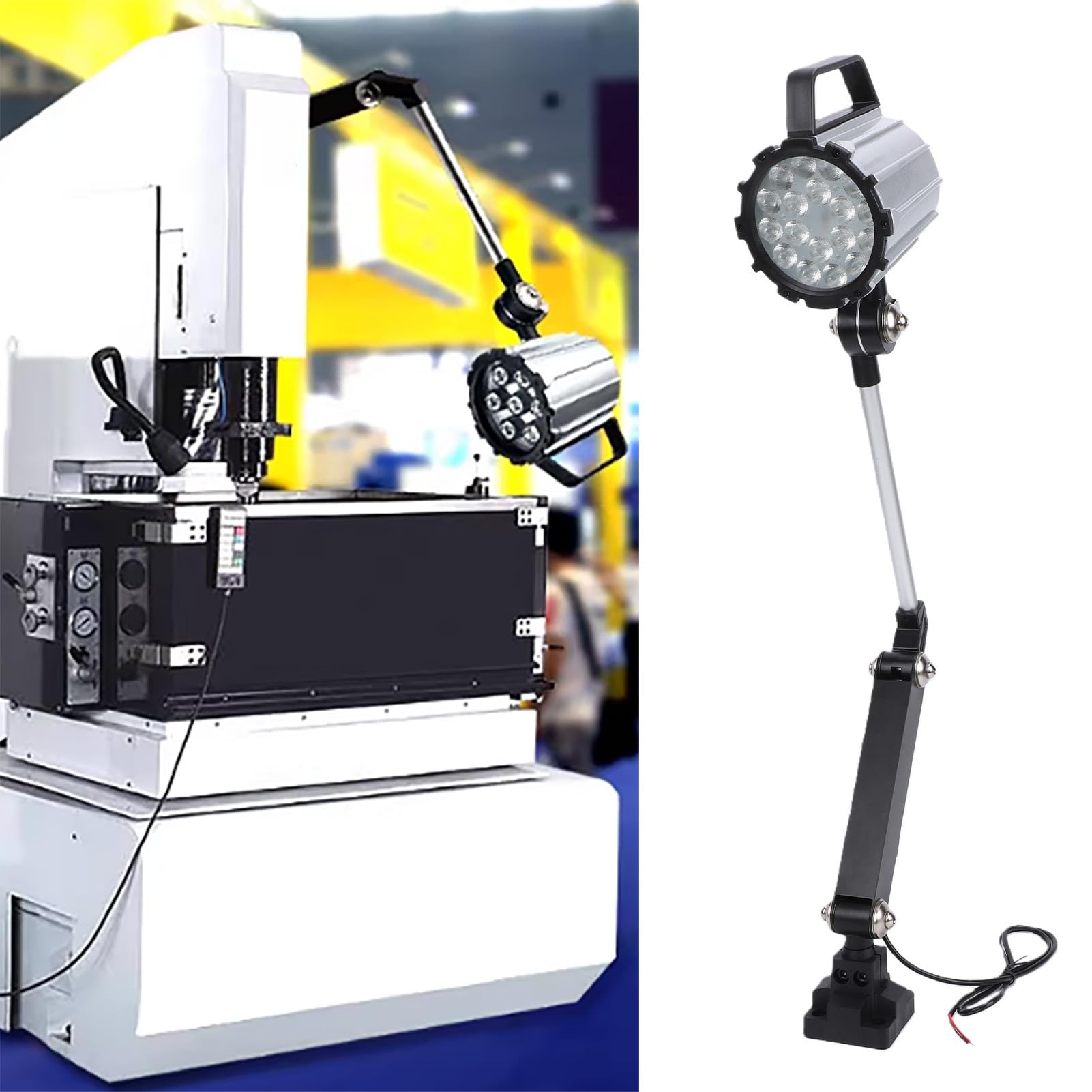 Asixxsix Lampada da Lavoro a LED Articolata per Tornio per Legno 24V 18W