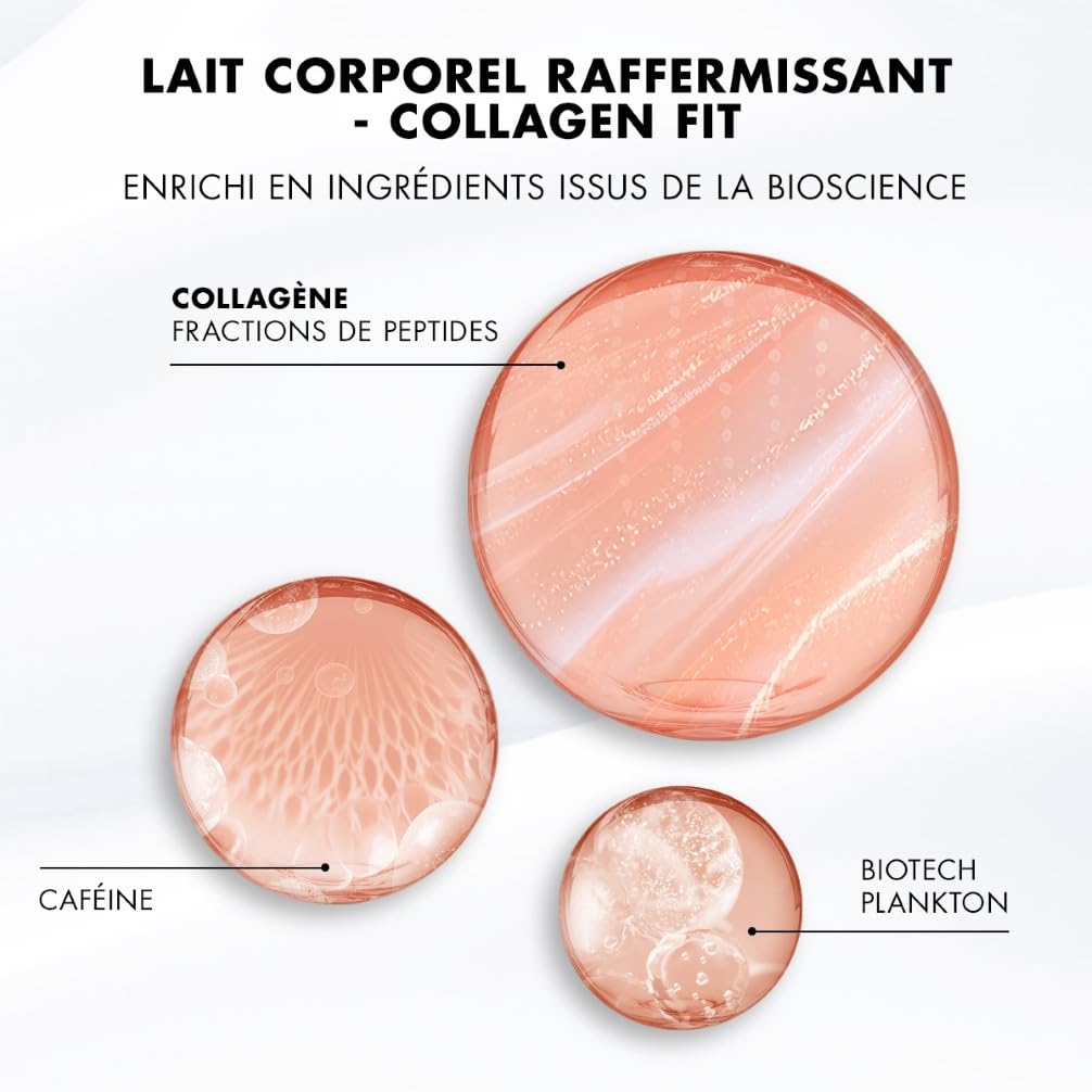 Biotherm, Collagen Fit, Lait Raffermissant Hydratant, Enrichi en Biotech Plankton, Fractions de Peptides de Collagène et Caféine, Tous Types de Peau, 400 ml