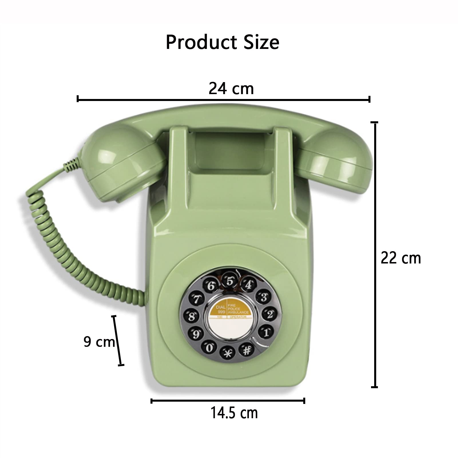 HJMMWT Klasyczny, staromodny telefon stacjonarny w stylu vintage, do montażu na ścianie