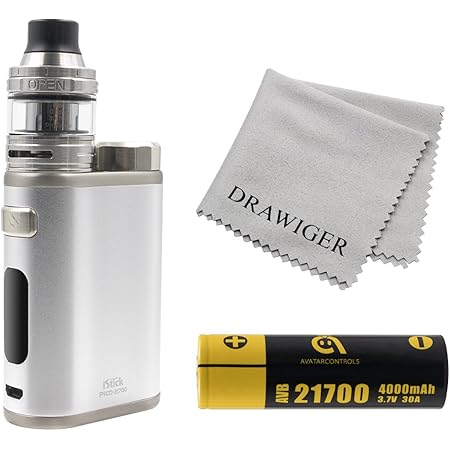 Amazon イーリーフ 爆煙 電子タバコ ベイプ Vape Istick Pico Ello 2mlアトマイザー シングル 4000mahバッテリー と Drawigerクリーニングクロス付き シルバーsilver Drawiger 電子たばこセット スターターキット