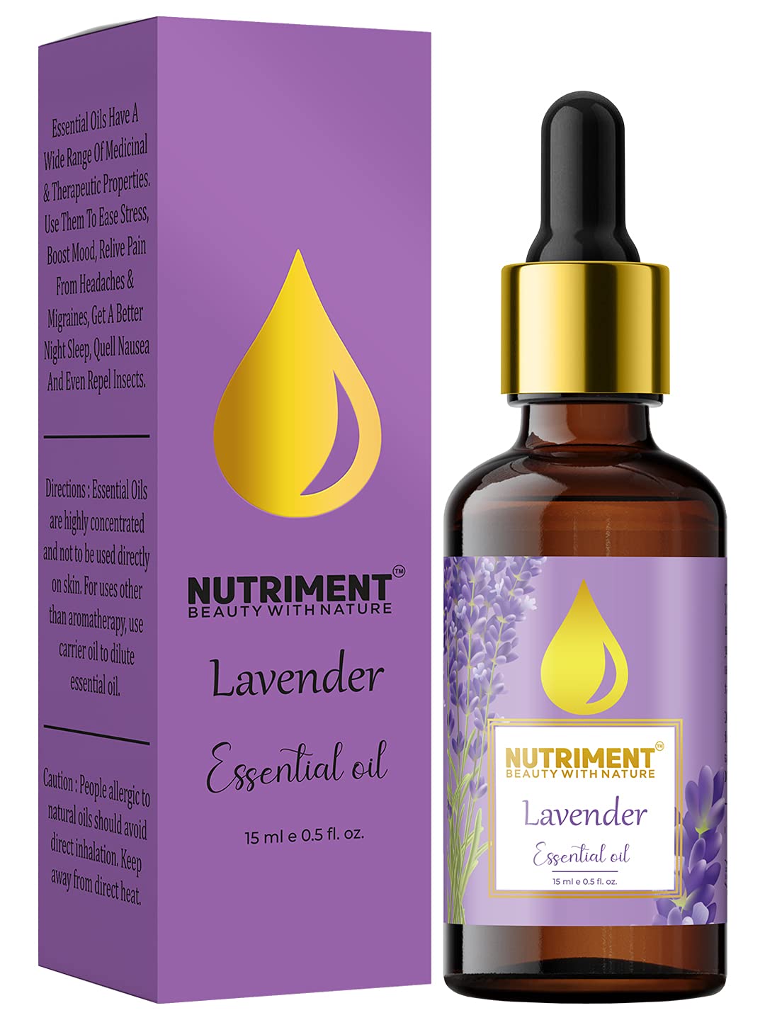 ment Lavender Essential Oil  & Natural Helps in Treating Fungal Infection & Helps in Treating Headaches No Mineral Oil No Sule No Paraben 15 ml Essential Oil (Pack of 1)