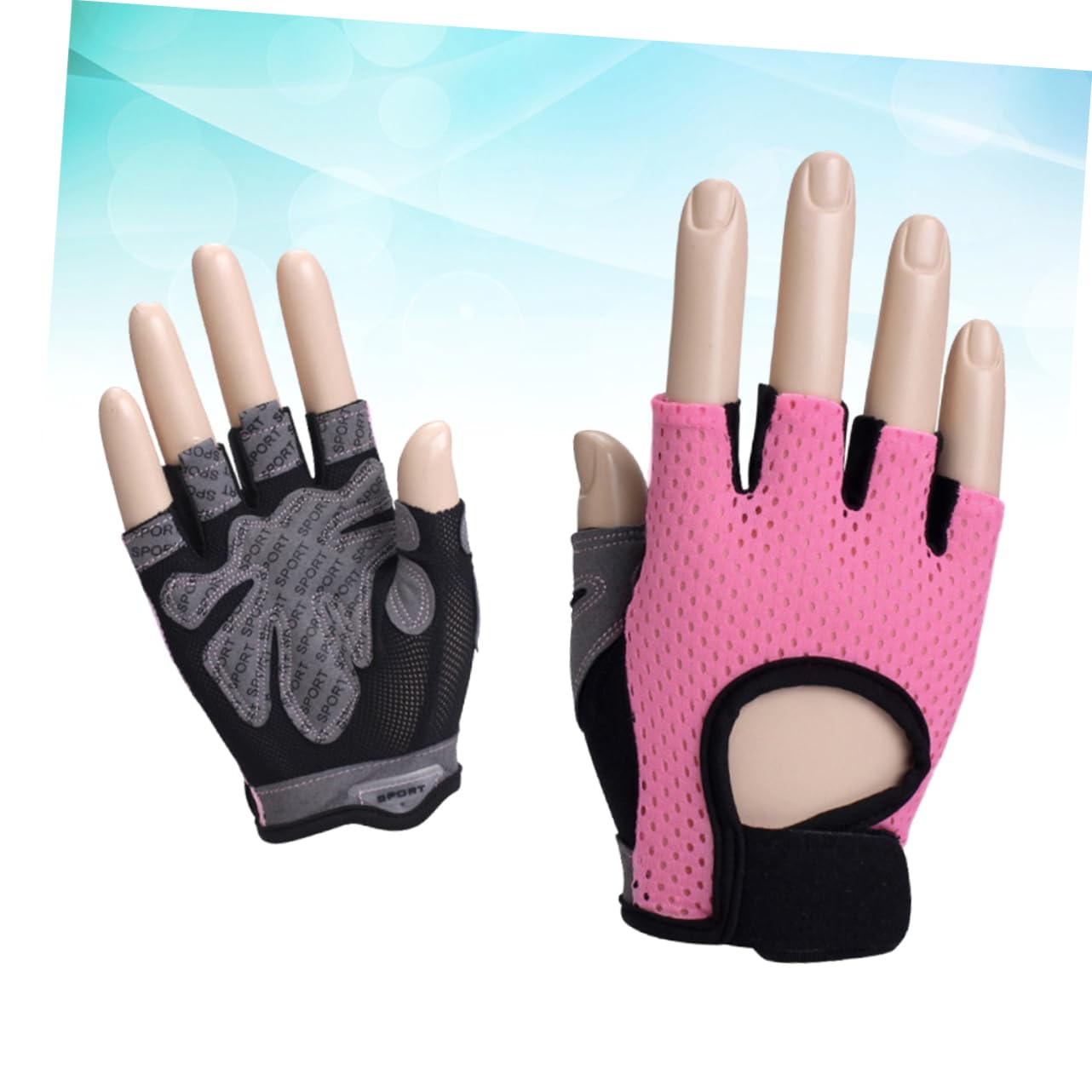 VANZACK 3pezzi Guanti Da Allenamento Donna Guanti Mezze Antiscivolo Per Sollevamento Pesi Palmare Per Fitness Per Esercizi Palestra Rosa Taglia s