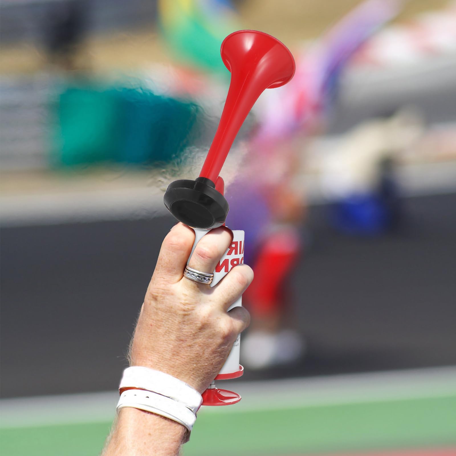 VICASKY Air Horn Prop Portable Handheld Cheer Horn for Soccer Fans Lightweight Attention-grabbing Noisemaker for Sports Events and Parties Vibrant Compact Design