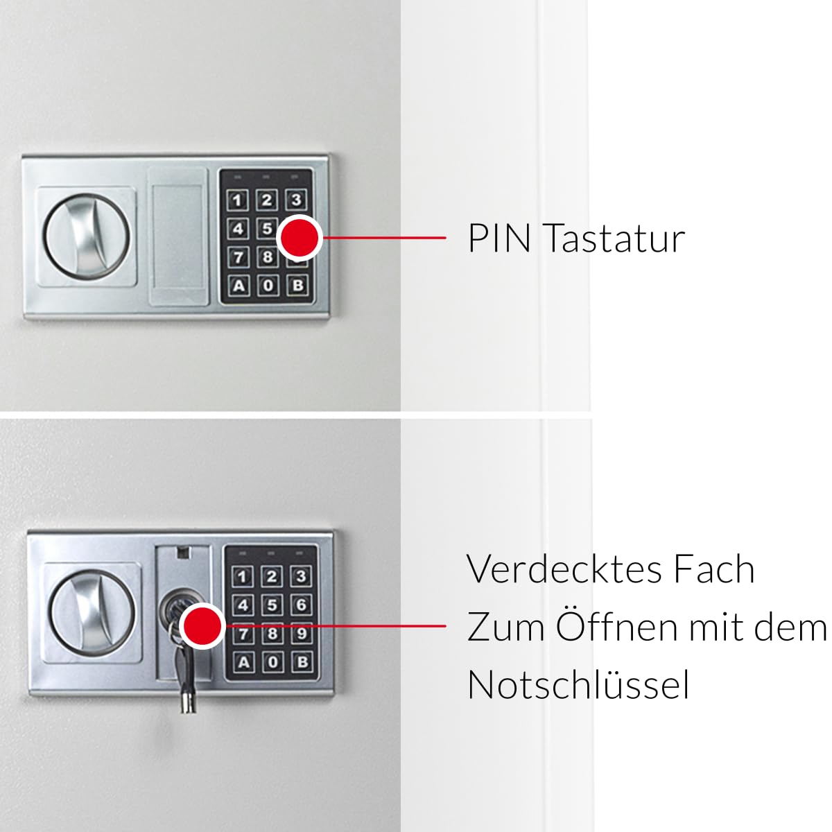 FELGNER Schlüsseltresor mit elektronischem Pin Code Sicherheitsschloss | 133 Haken | farbige Schlüsselanhänger | Robuster Schlüsselsafe Schlüsselschrank aus Stahl | Ideal für Zuhause oder Büro