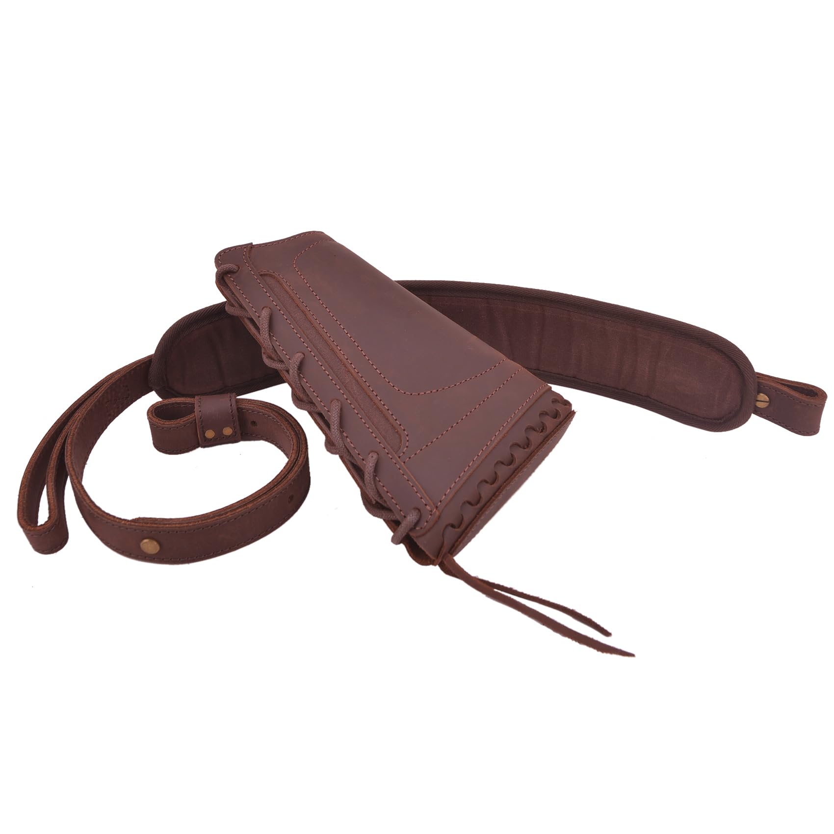 Jeu De Crochets De Fusil En Cuir Avec élingue - Support Pour .45-70, .22LR, 12GA, .357, Etc.