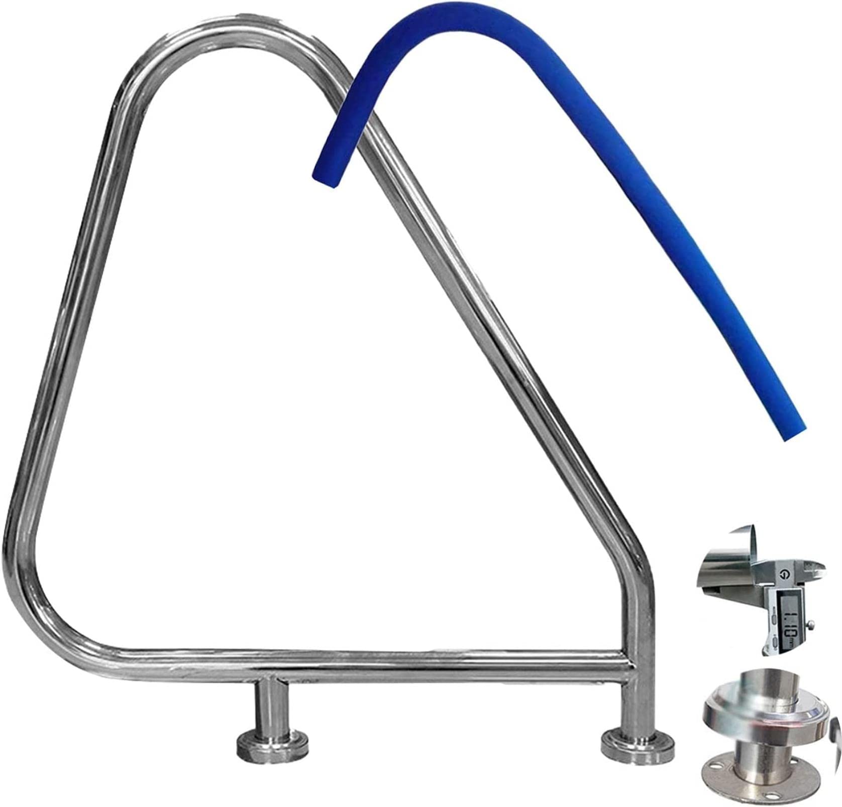 MSHGSKU Pool Safety Handrails Pool Handrails Swimming Pool Grab Rail with 4ft Blue Anti-uv Grip Cover 330lbspacity Pool Handrails Rustproof Pool Stair Railing Ergonomics Cur
