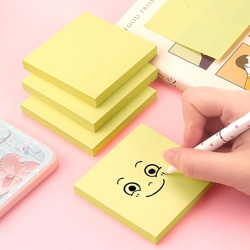 Miniatura 7 de Sticky Notes - Bloc de notas autoadhesivas de 3 x 3 con colores brillantes, fácil de publicar para oficina, escuela, hogar, 4 blocs por paquete, 90