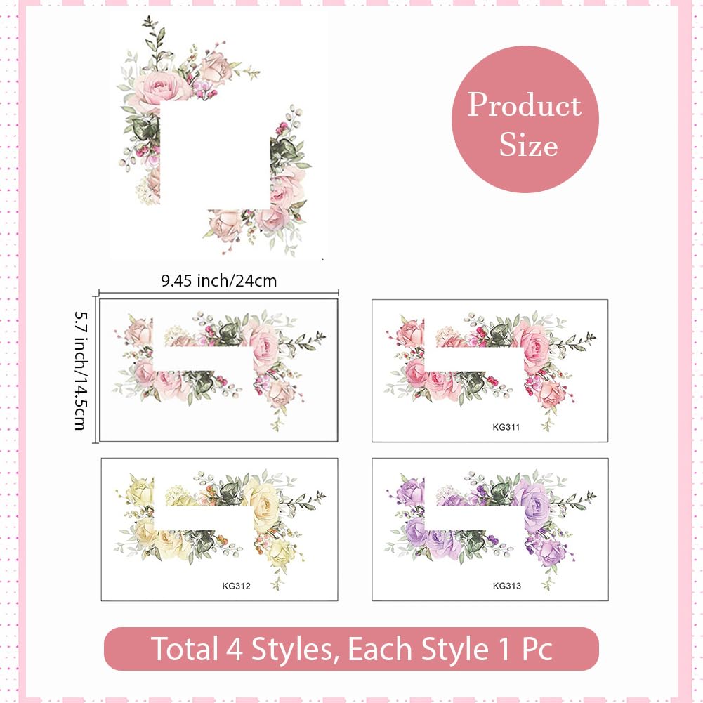 4 Autocollant pour Interrupteur Motif Plantes et Fleurs 9.5x5.7cm Imperméable Motif Plante Verte Rose Décoration Murale Unique pour la Maison la Cuisine la Salle de Bain la Chambre à Couche