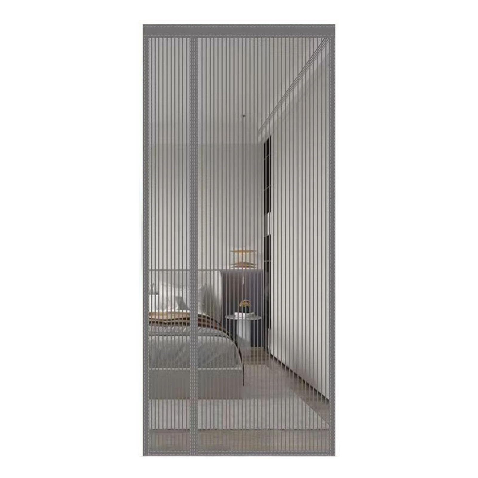 Elnwnnkc Gray Sturdy Polyester Net Door Cover Pet Friendly Design Blocks Intruders While Permitting Ventilation Sliding Door Fly Screen