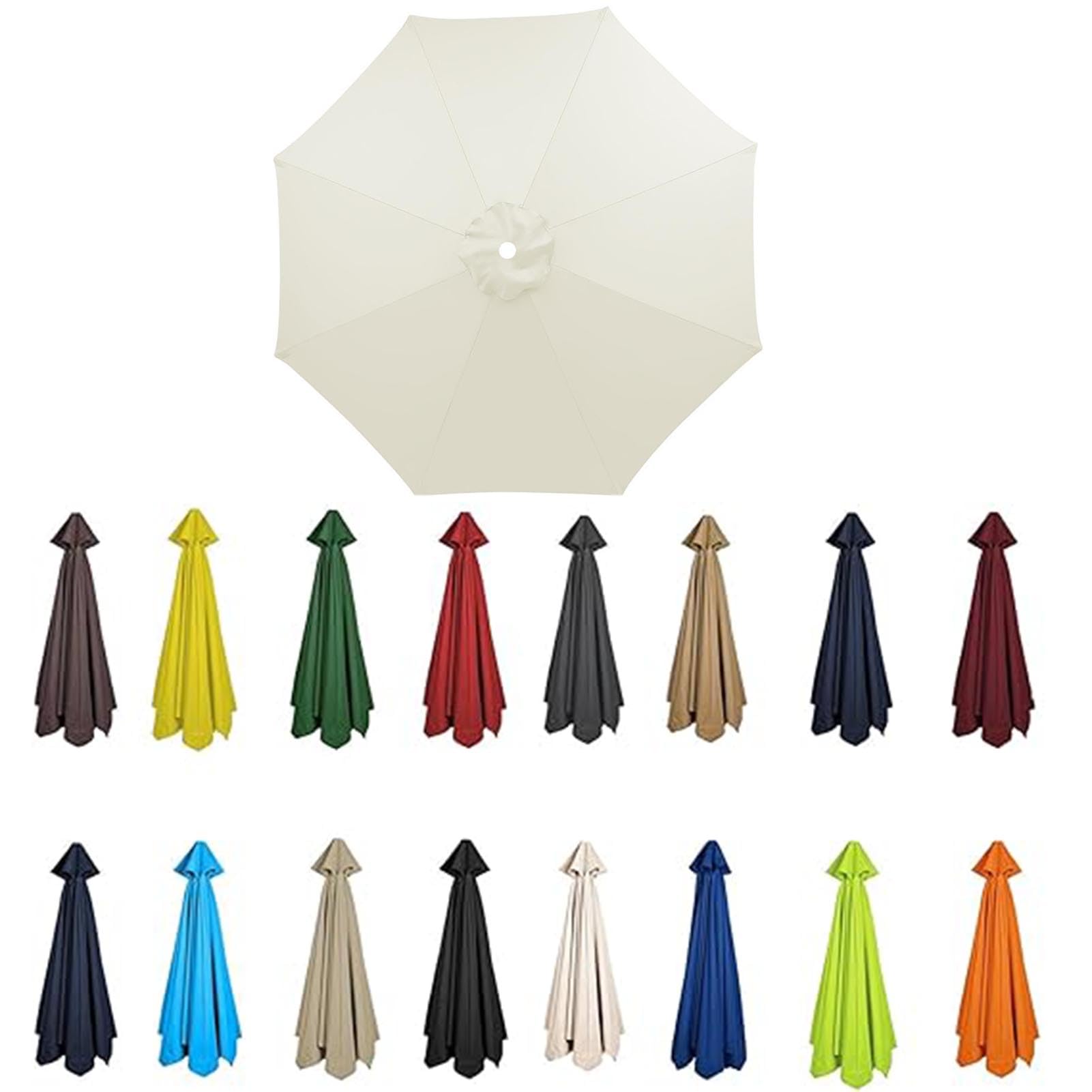Blgvgklpnt Off White 2M-3.5M Replacement Parasol Canopy, Umbrella Replacement Fabric, Upf 50+ Garden Parasol Replacement Canopy, Outdoor Replacement Fabric, 6/8 Rib For Garden Umbrella (,6Ribs:3.0m/9.8Ft)