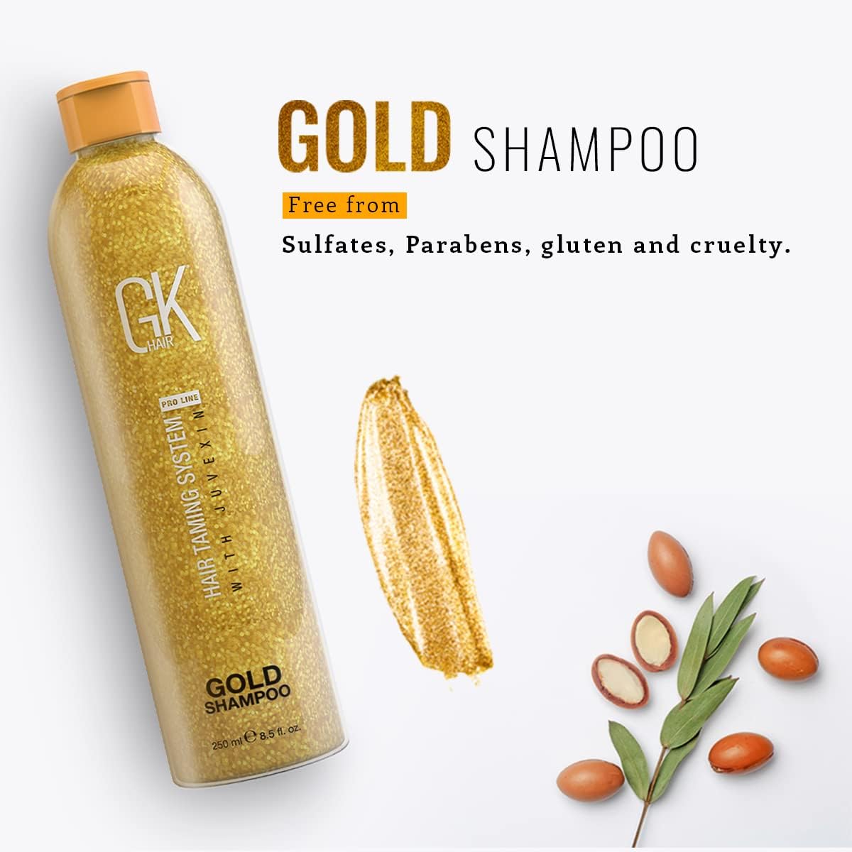 GK HAIR Szampon i odżywka do balansowania 300 ml + złoty szampon i odżywka 250 ml – głębokie oczyszczanie, ochrona koloru, nawilżenie i połysk – profesjonalny zestaw do pielęgnacji włosów