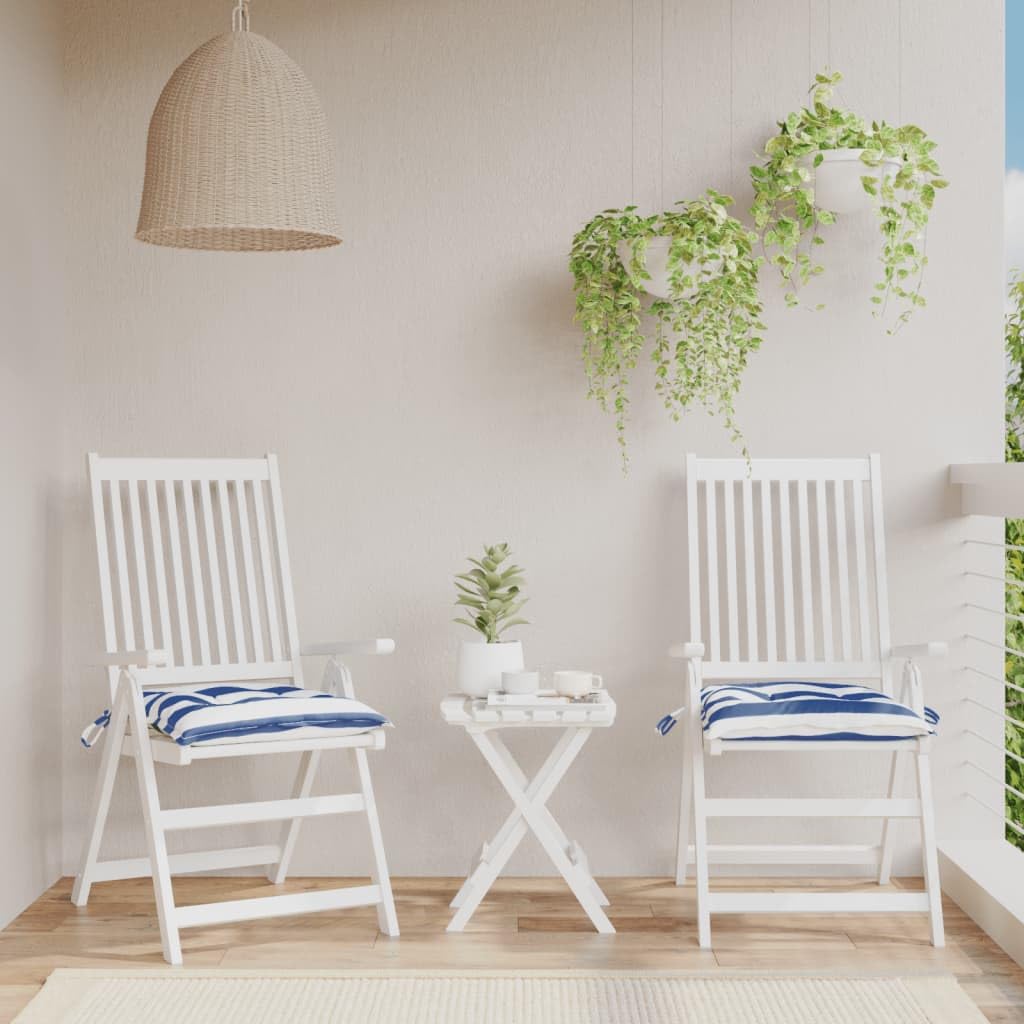 Coussin de chaise de jardin bleu et blanc pour votre terrasse et balcon