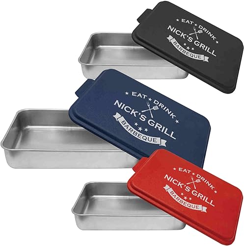 Tina personalizada para preparar barbacoa con tapa, regalo para asar a la parrilla para hombres, forma sin desorden de preparar carne y es un gran