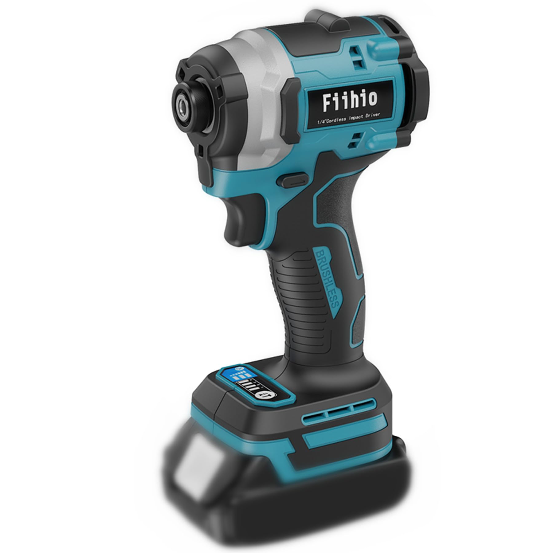 Atornillador de impacto inalámbrico compatible con batería Makita de 18 V, destornillador de impacto hexagonal de 1/4 pulgadas de 2800 pulgadas en libras, herramienta compacta de 4 velocidades
