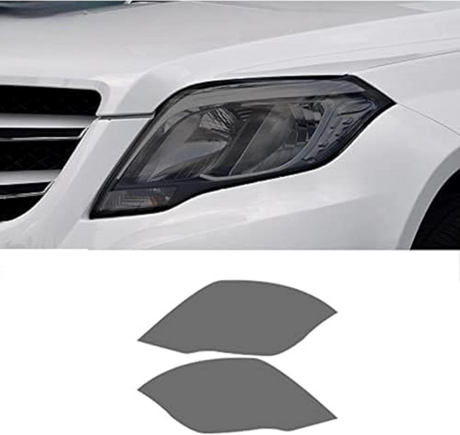 SamLng Car Front Light Film for Benz GLK-Class X204 2013-2015 Car Headlight Protective Film Front Light Transparent Blackened TPU Sticker Car Headlight Protective Film