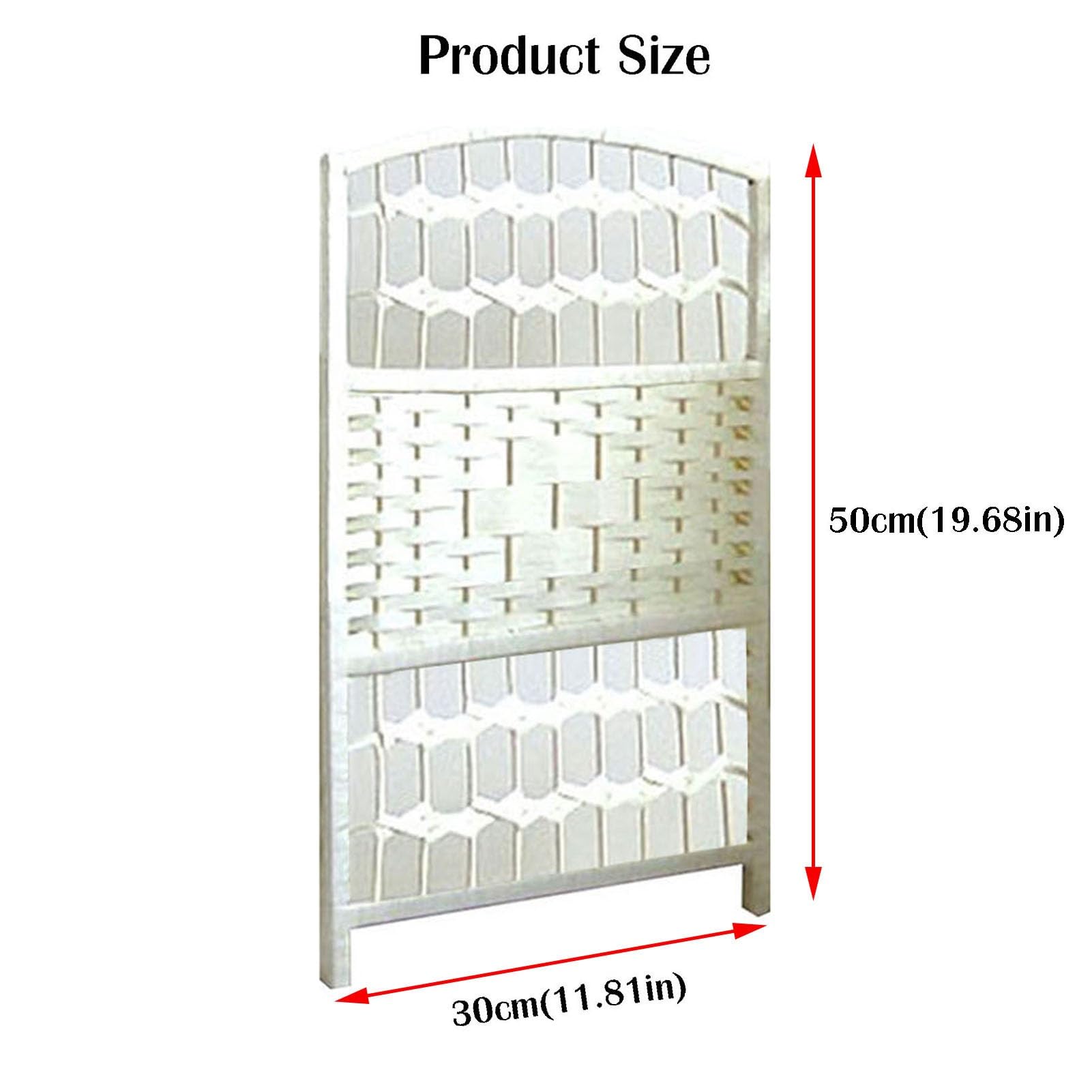 Cloison de séparation courte pliable en bois à 6 panneaux en rotin pour salon, bureau, dortoir (blanc, 50 x 30 cm)