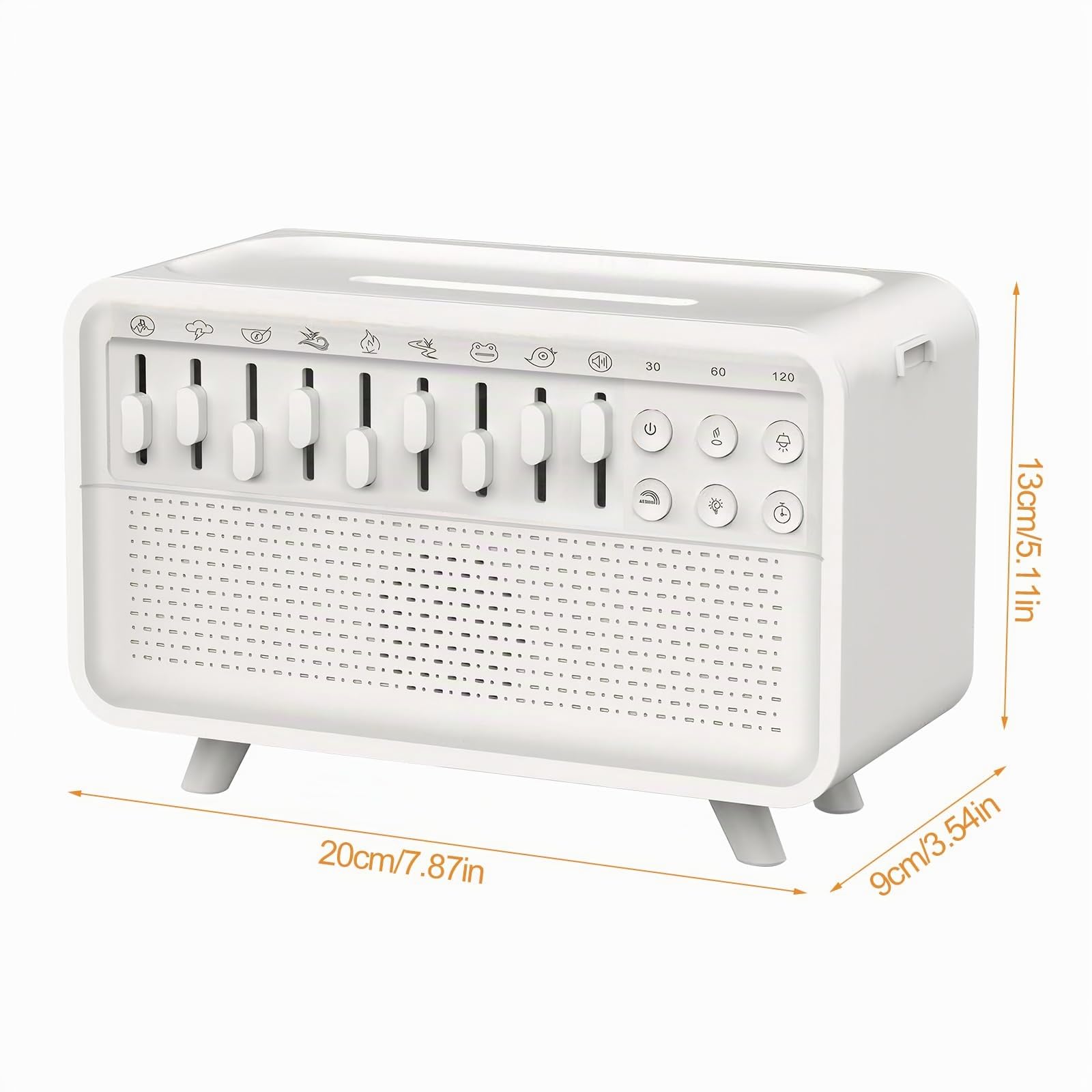 Umidificatore per macchina del suono con 8 suoni della natura, Bulora Sound Box con diffusore di aromi e fiamma di simulazione per adulti, casa, ufficio, relax