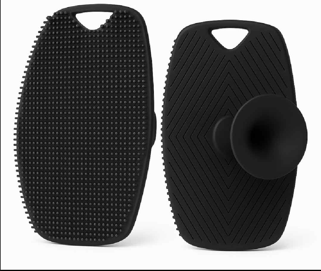 Ross Silicone Body Scrubber for Bath & Shower | Soft Exfoliating Silicone Loofah Brush with Easy Grip | Hygienic, Quick Dry, Durable Body Scrubber for Deep Cleansing & Gentle Skin Care for Men & Women (Black, Pack of 1)-image-16