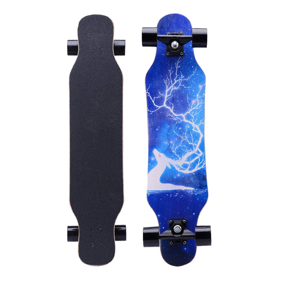 Axdwfd Longboard standardowa deskorolka dla początkujących czterokołowych deskorolka Brush Street dla dzieci ulica dla dorosłych (kolor E)