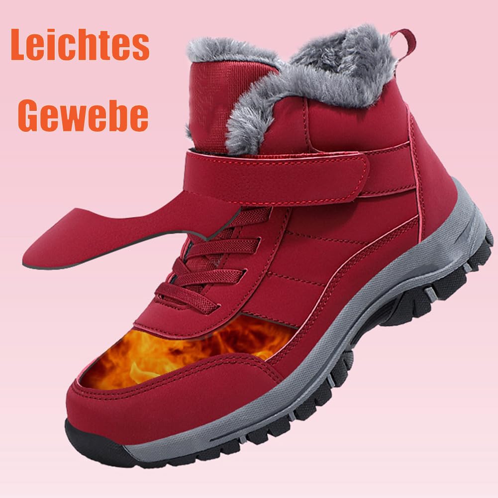Warm Comfort Boots,Ergonomische Winterstiefel,Orthopädische Schuhe Damen Winter,Warm Gefüttert,Wasserabweisend,Rutschfeste Sohle Breite Zehenbox,Winterkomfort Bei Jedem Schritt