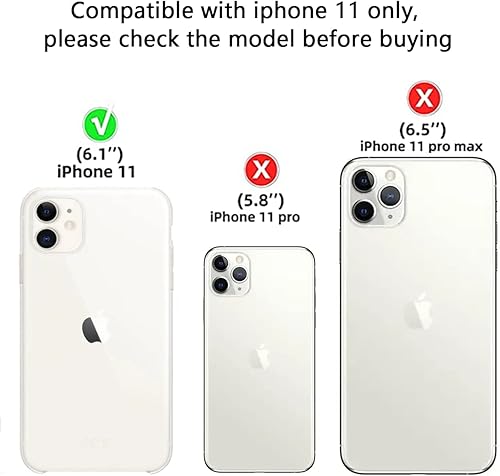 Miniatura 3 de YKCZL Funda compatible con iPhone 11, bonita funda de lujo con borde chapado en parachoques con cubierta completa de protección de lente de cámara