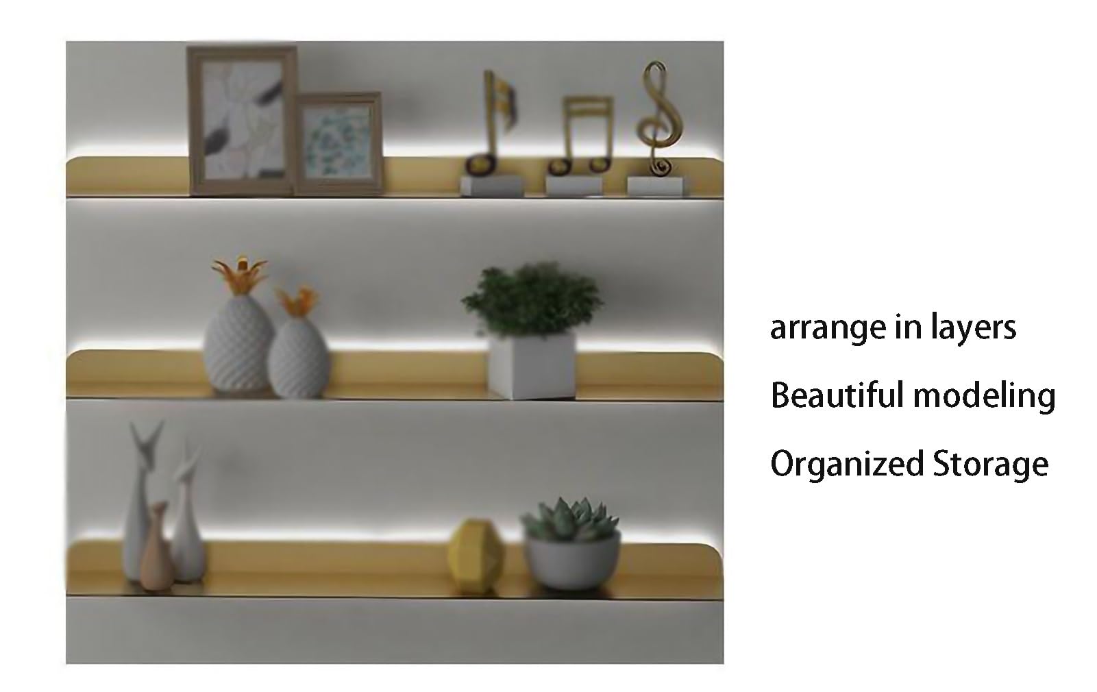 Mensola Sospesa Zerodeko Con Luci LED - Decorazione Parete Camera - Foto 11