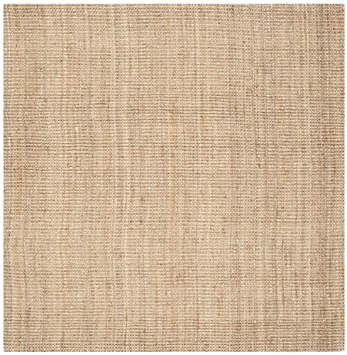 SAFAVIEH Natural Fiber Collection 9' Square Natural NF730C Handmade Farmhouse Premium Jute Area Rug
