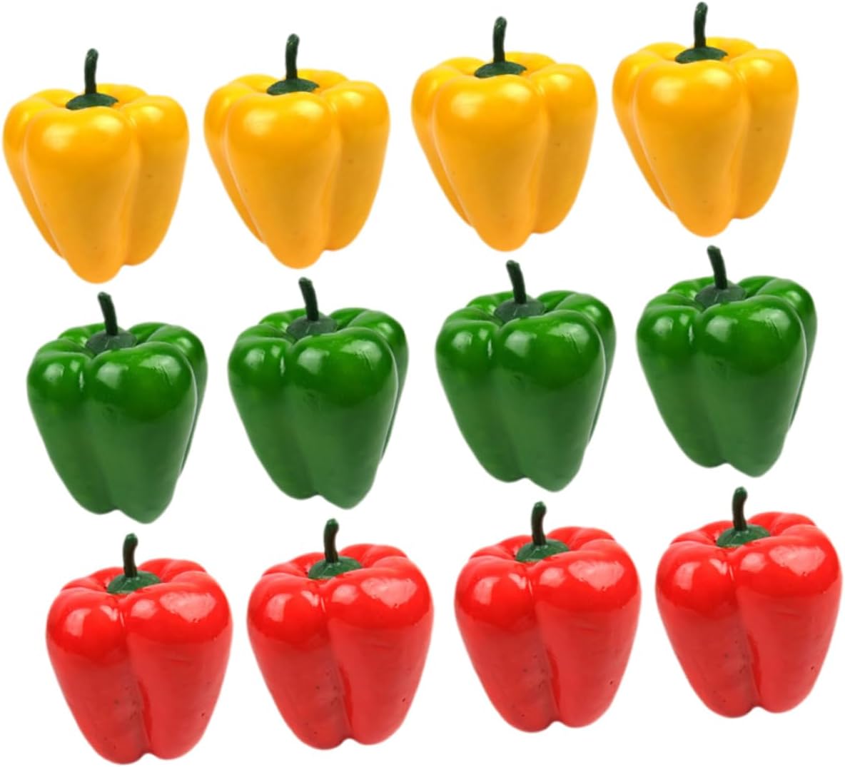 LIFKOME 12Pcs Artificial Bell Peppers Lifelike Simulation Vegetables for Home Decor Photography Props Cake Model Decoration Lightweight Peppers