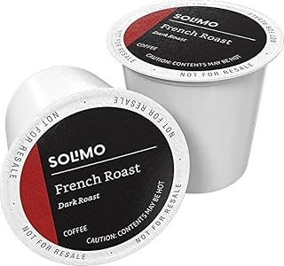 Solimo French Roast K-Cup Pods: Bold Dark Roast Coffee, 100% Arabica, Keurig 1.0/2.0 Compatible, 100 Count