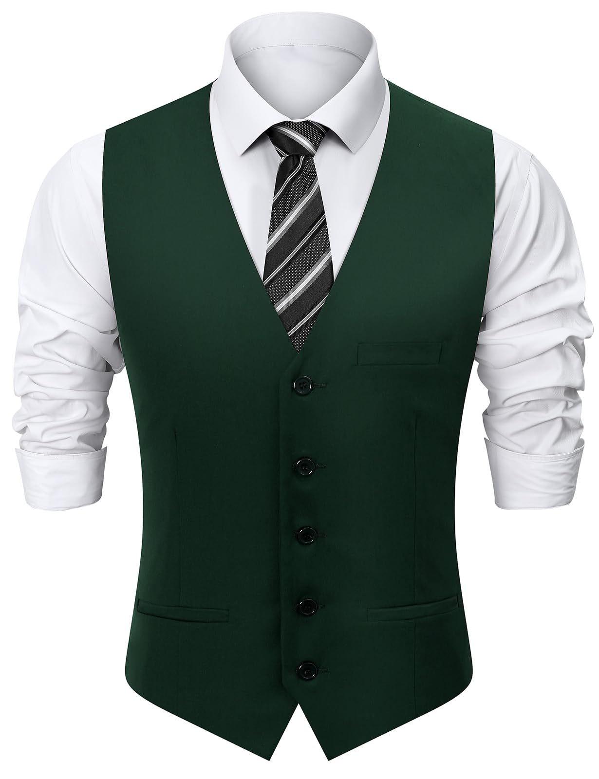 mintgreen Chaleco de los hombres traje formal de un solo pecho estrecho corte sólido chaleco de boda
