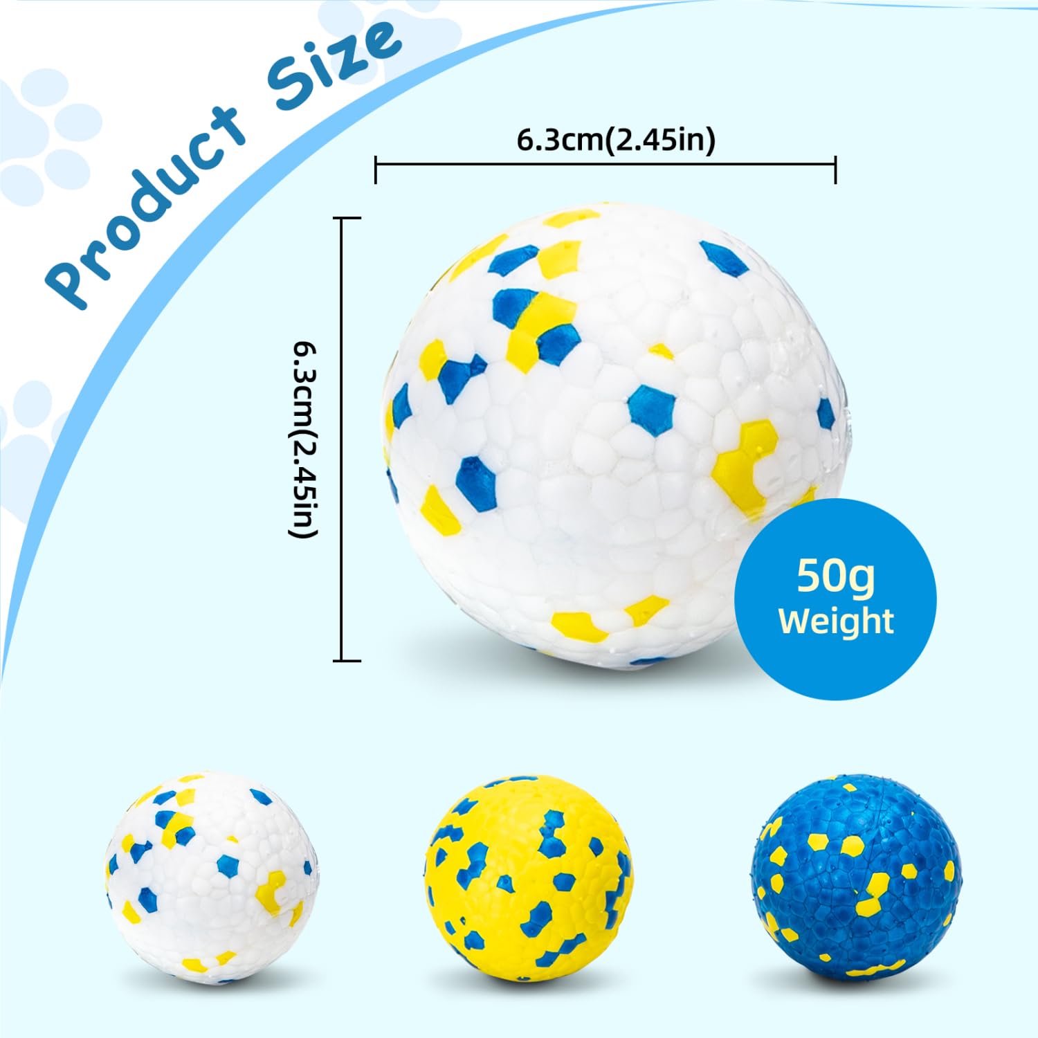 Nobleza Dog Balls Toys, 3 Pack Indestructible Dog Ball Toy, Nature Rubber High Bounce Solid Dog Balls - Image 4