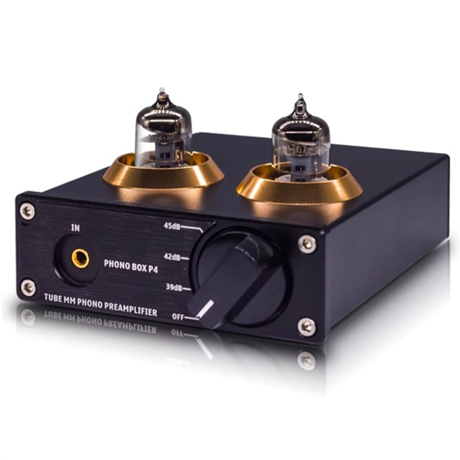 Préamplificateur Phono, Mini Préamplificateur Audio Stéréo Hi-FI, avec Engrenage De Gain, Tubes À Vide, Préamplificateur pour Platine Vinyle MM/MC, Phonographe Et Tourne-Disque