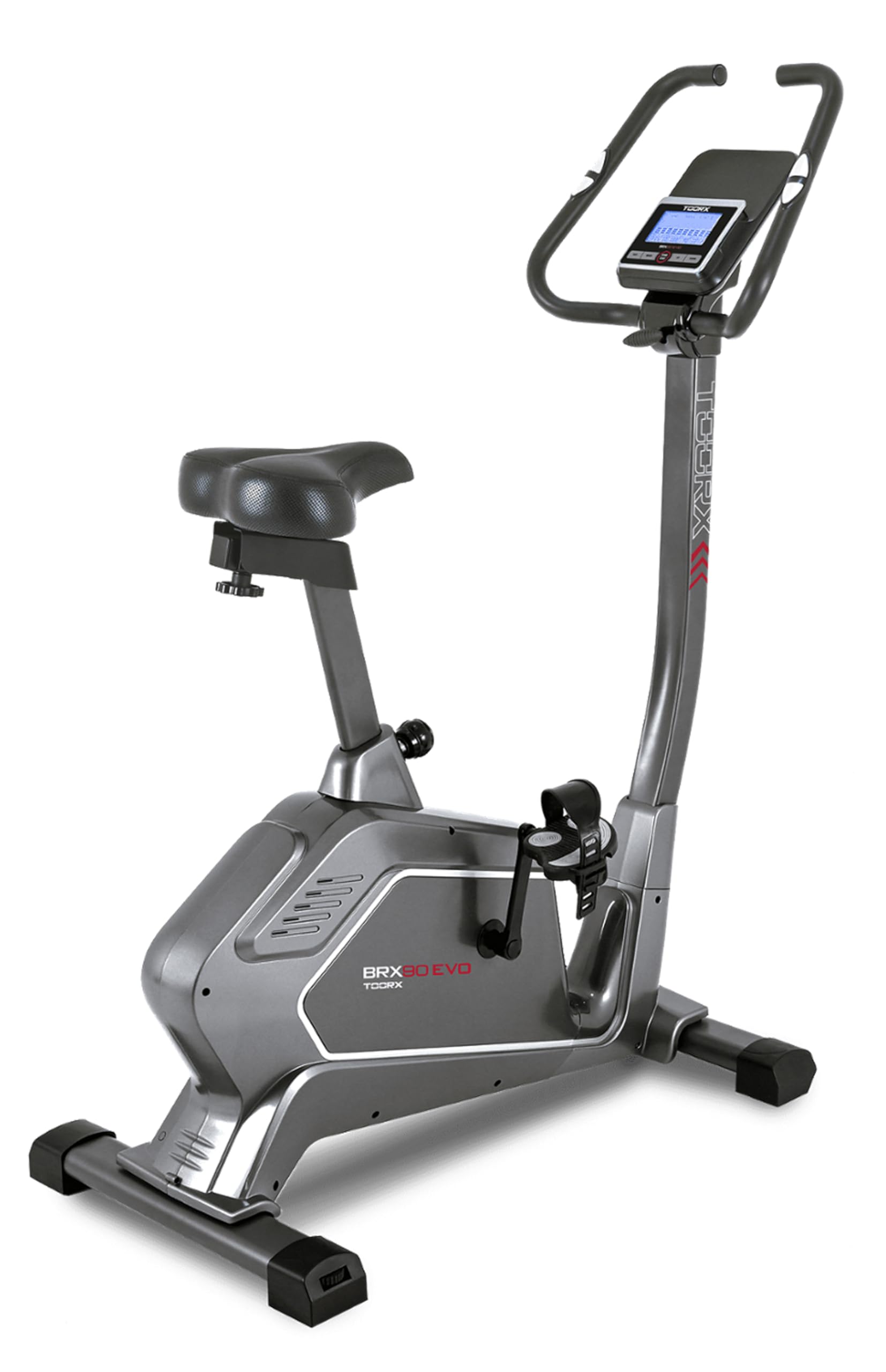 Toorx BRX-90 EVO [Cyclette Elettromagnetica 16 Livelli Volano 10kg App Ready 3.0 Bluetooth] Bike Fitness Indoor LCD Cardio Sella Manubrio Regolabili Cyclette Casa Home Gym Allenamento Cardio