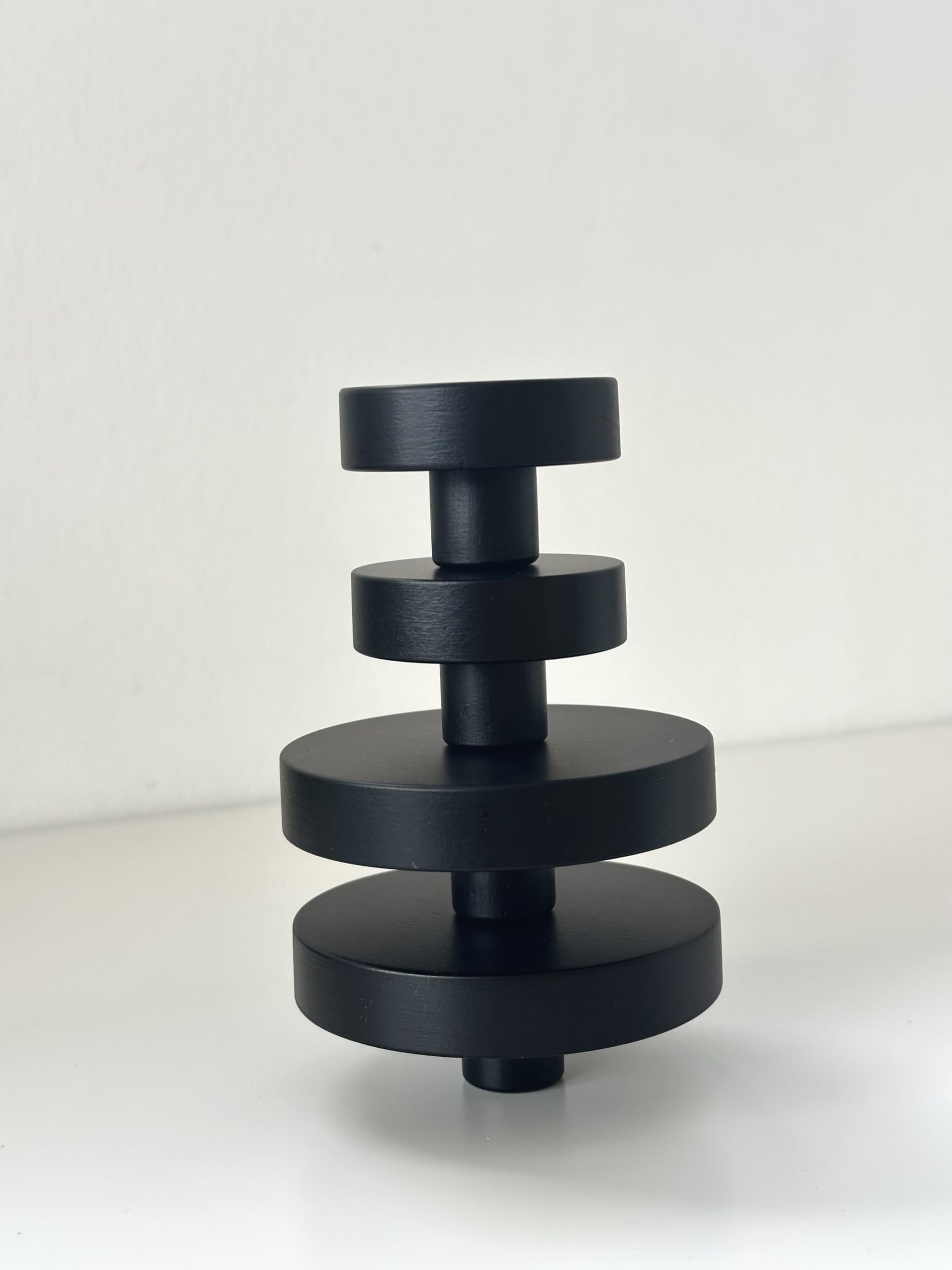 Orano Appendiabiti da Parete Rotondo Muro Attaccapanni a Parete Legno per Giacche Cappotti Borse Asciugamani Sciarpe Ingresso Set di 4 (nero)