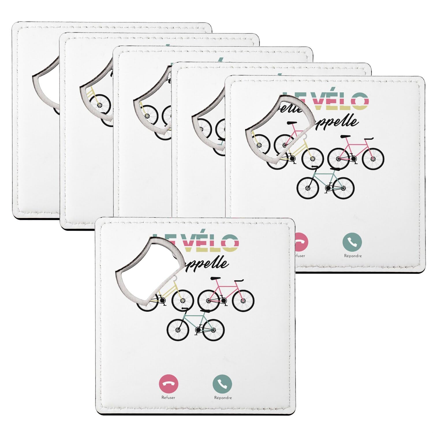 Sous verre décapsuleur vélo route lot de 6 dessous de verre cyclisme sport