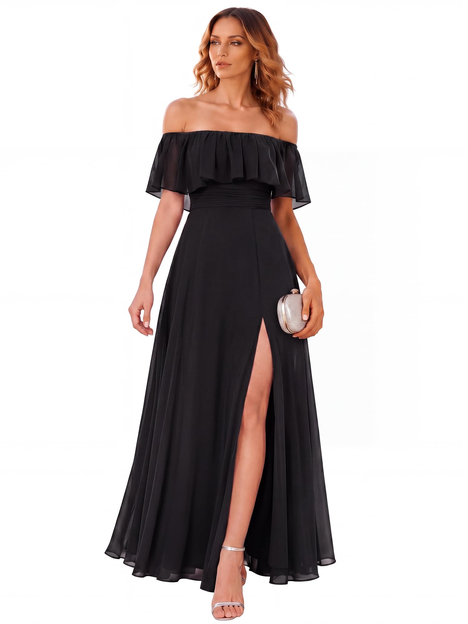 Ever-Pretty Off Shoulder Chiffon Bridesmaid Dress