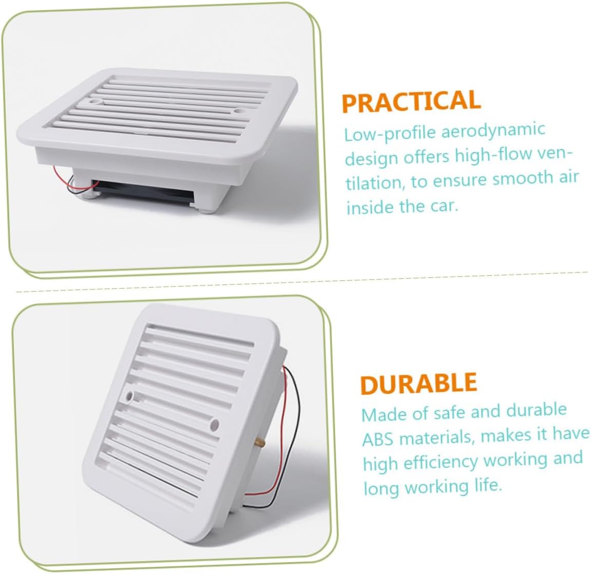12v 8-inch Rv Exhaust Fan with Blades Silent Ventilation Fan for Bathroom Roof Ventilation Replacement Part