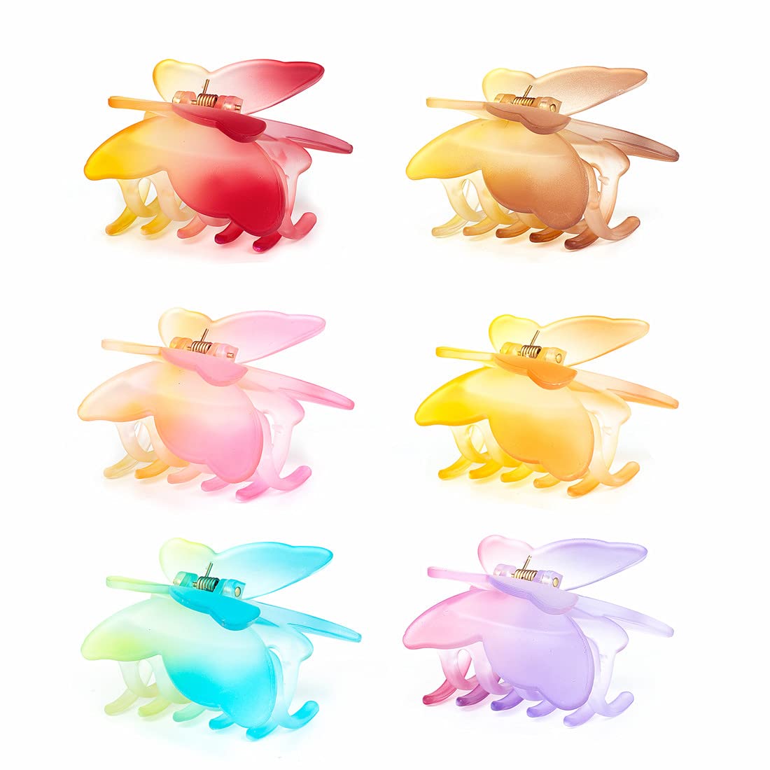 Plastic Hair Claw Clip for Women, Sinide 2.7 inch Non-Slip Butterfly Jaw Clips Grip Octopus Clip Spider Jaw Hair Holder for Thick Hair, Hair Clip Hair Styling Accessories (6 Assorted Colors)