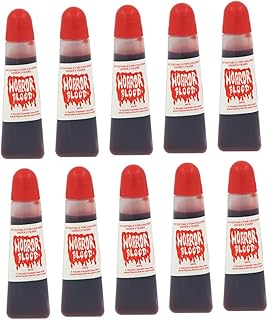 FOMIYES 10 Top Coat De Gel De Plasma Falso Roupas De Rosto Maquiagem De Halloween Maquiagem De Zumbi Maquiagem De Sangue Vermelho Falso Plasma De Sangue Artificial Roupas De Corpo