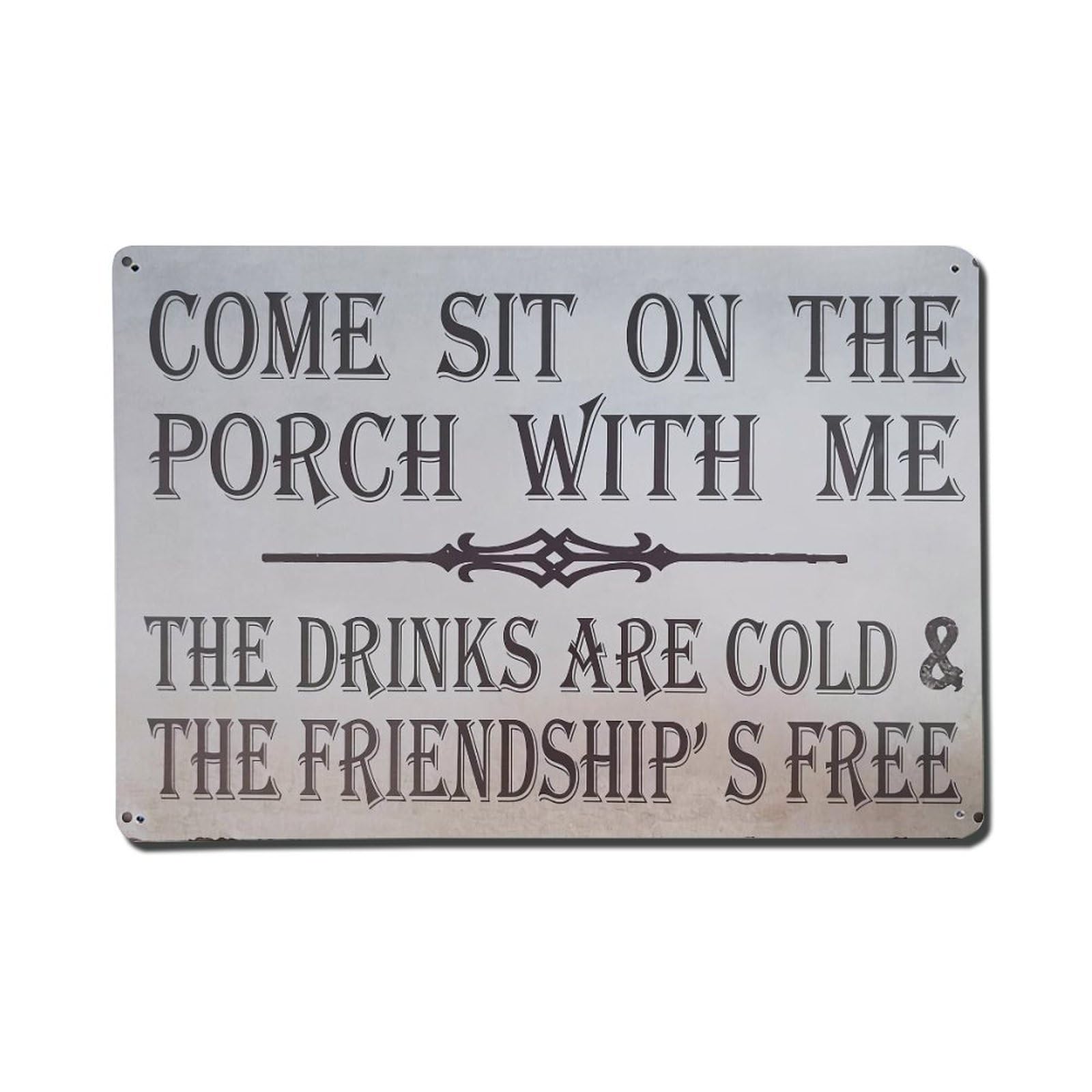 Come Sit On The Porch With Me Retro Metal Tin Sign, Vintage Metal Poster for Home, Gaming Room, Studio Workshop,Bar,Garage Wall Art Decor 8x12 Inch