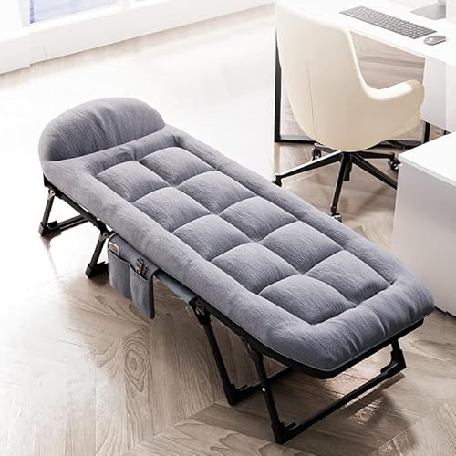 OHMG Letto da campeggio pieghevole robusto per adulti, 190 cm, letto a pelo con capacità di 200 kg, per ufficio, viaggio, esterno, pesca, escursionismo, casa, telaio in metallo