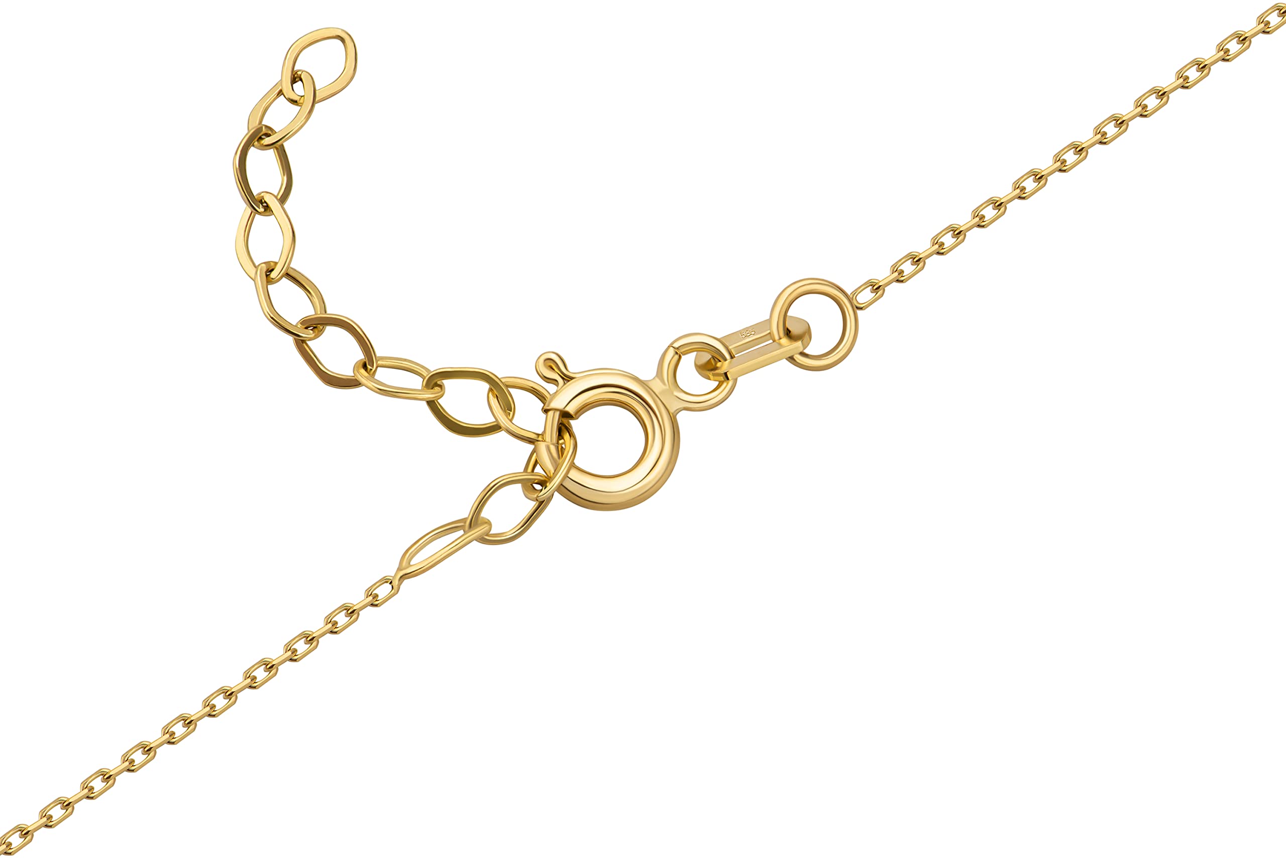PRINS JEWELS Halskette Mit Zirkonia Schutz Engel Anhänger 14 Karat 585 Gold
